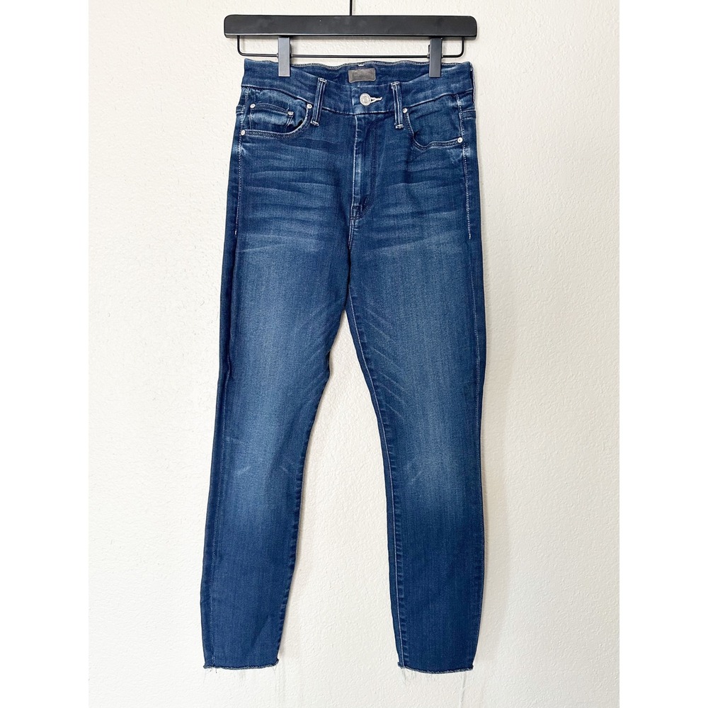 Mother The Looker‎ High Waisted Anke Fray Skinny Jeans Tongue and Chic Size 26